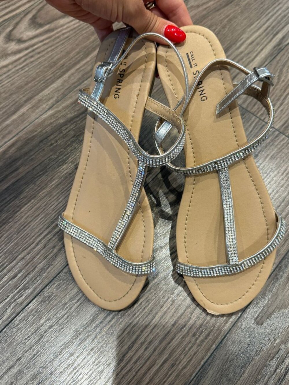 Call It Spring Rhinestone Flat Sandals — Size 9 - Picture 7 of 7